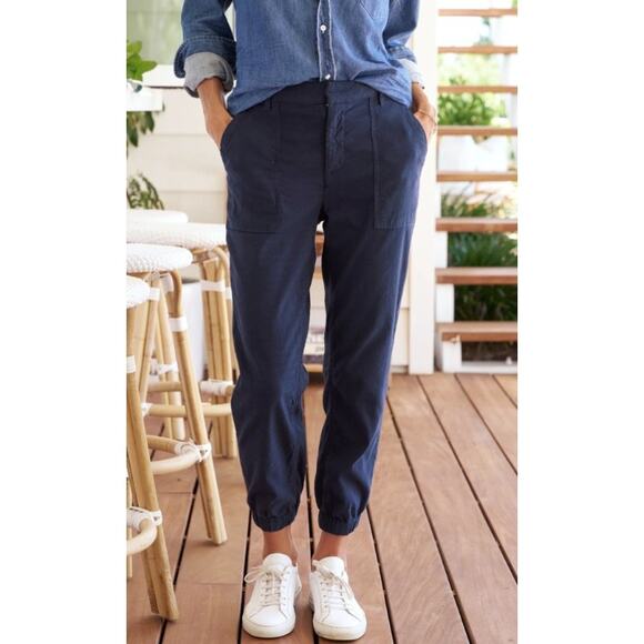 Frank & Eileen Jameson Utility Jogger Pant Navy Cotton Blend Womens 6